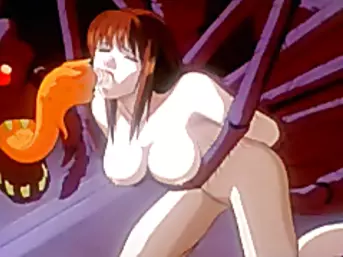 Busty Japanese anime gets spider organism fucked